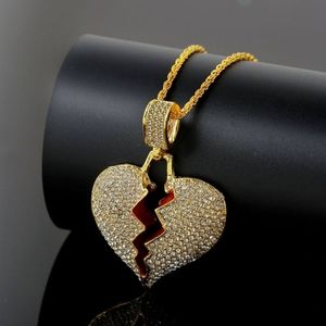 14c.t gold chain with Icy heart pendant